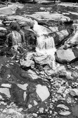 Falls Park 2 BW Black Modern Wood Framed Art Print by Malone, Will