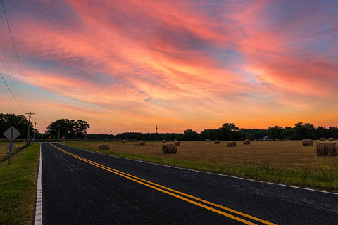 Sunrise Road Black Modern Wood Framed Art Print by Malone, Will