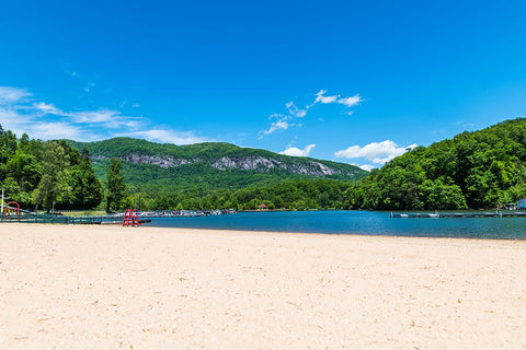 Lake Lure Beach Black Modern Wood Framed Art Print by Malone, Will