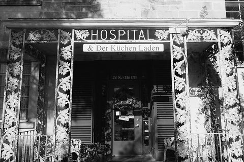 Hospital is Closed Black Ornate Wood Framed Art Print with Double Matting by Malone, Will