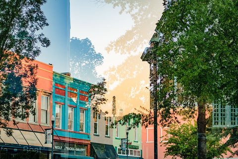 Downtown Sunrise Black Ornate Wood Framed Art Print with Double Matting by Malone, Will