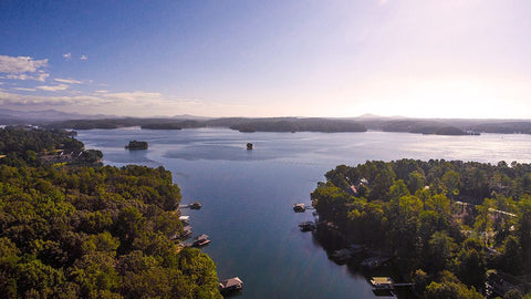 Lake Secession White Modern Wood Framed Art Print with Double Matting by Malone, Will