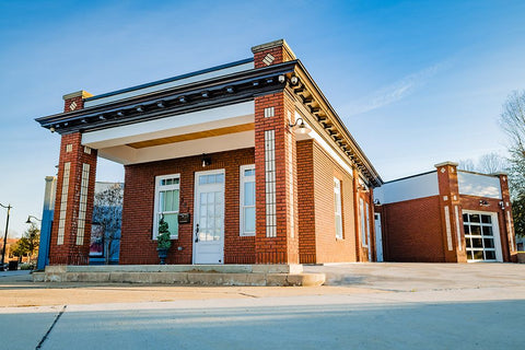 Gulf Oil 1 White Modern Wood Framed Art Print with Double Matting by Malone, Will