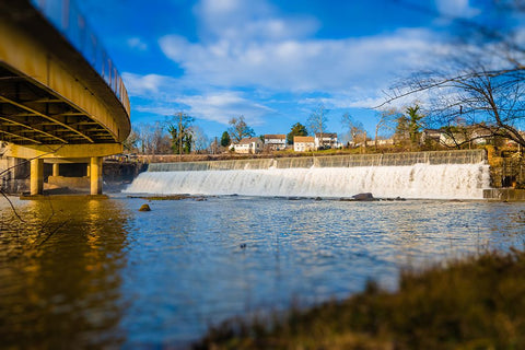 Pelzer Dam Black Modern Wood Framed Art Print by Malone, Will