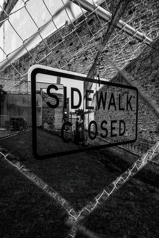 Sidewalk Closed 2 White Modern Wood Framed Art Print with Double Matting by Malone, Will