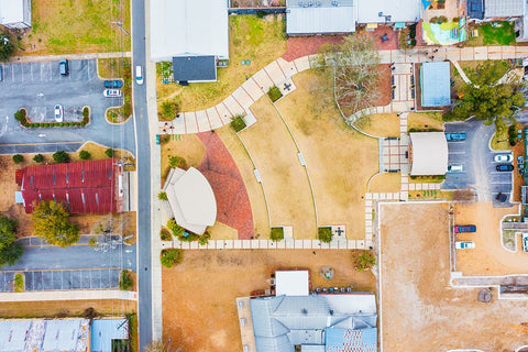 The Amphitheater 2 White Modern Wood Framed Art Print with Double Matting by Malone, Will