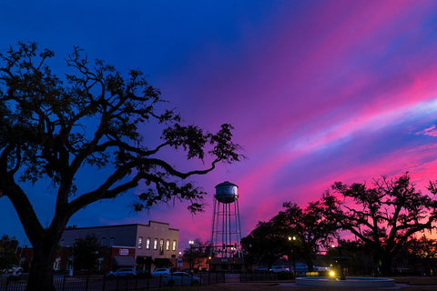 Watertower Sunset Black Modern Wood Framed Art Print by Malone, Will