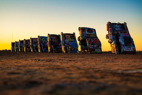 Cadillac Ranch 6 Black Modern Wood Framed Art Print by Malone, Will