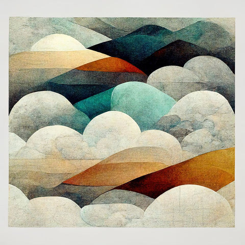 Cloud Dream 1 Black Modern Wood Framed Art Print by Screendoor