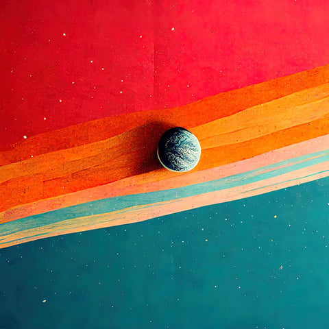 Rainbow Planet 2 Black Modern Wood Framed Art Print by Screendoor