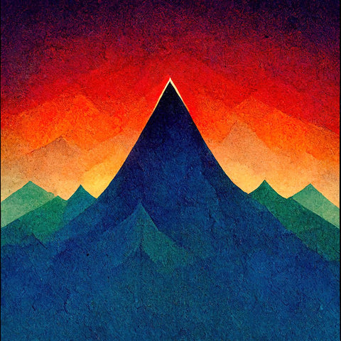 Rainbow Volcano 1 Black Modern Wood Framed Art Print by Screendoor