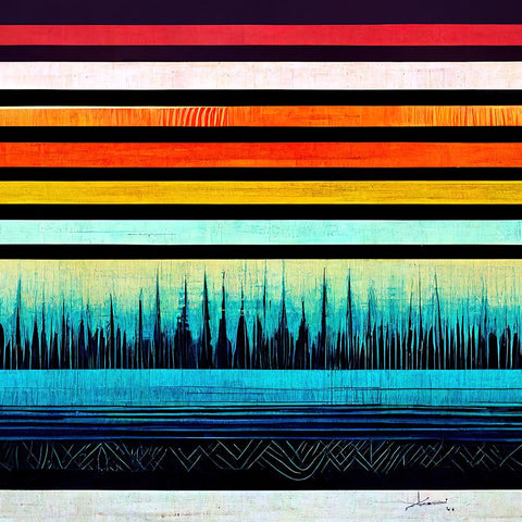 Waveform 10 Black Modern Wood Framed Art Print by Screendoor