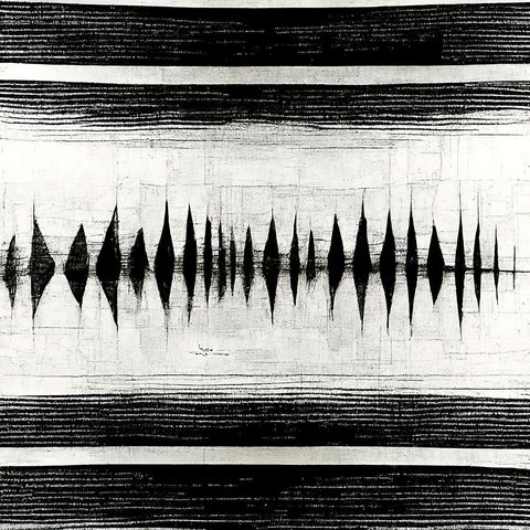 Waveform 3 Black Modern Wood Framed Art Print by Screendoor