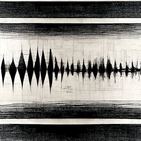 Waveform 7 Black Modern Wood Framed Art Print by Screendoor