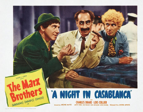 A Night in Casablanca Black Ornate Wood Framed Art Print with Double Matting by Screendoor