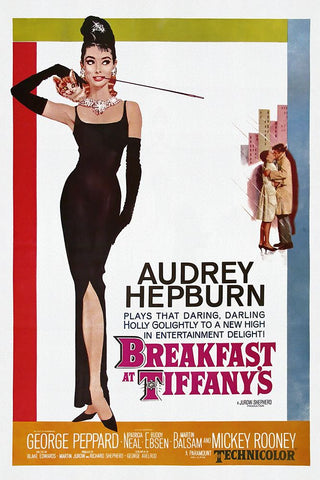 Breakfast At Tiffanys White Modern Wood Framed Art Print with Double Matting by Screendoor