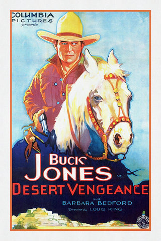 Buck Jones Desert Vengeance Black Modern Wood Framed Art Print by Screendoor