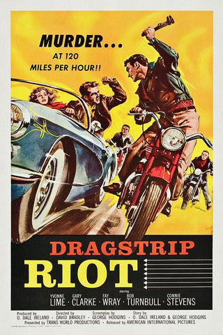 Dragstrip Riot Black Modern Wood Framed Art Print by Screendoor