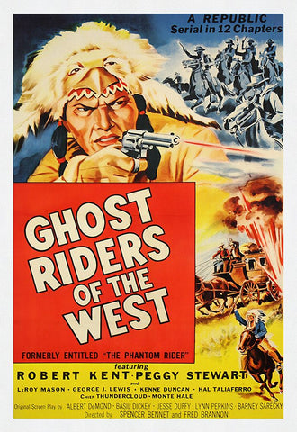 Ghost Riders of the West Black Modern Wood Framed Art Print by Screendoor