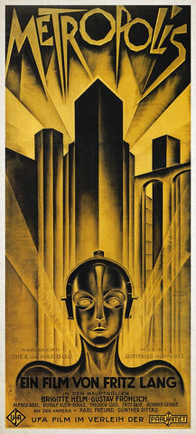 Metropolis Black Modern Wood Framed Art Print by Screendoor