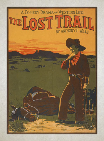 The Lost Trail Black Modern Wood Framed Art Print by Screendoor