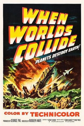 When Worlds Collide Black Modern Wood Framed Art Print by Screendoor