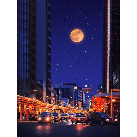 Cinematic City 2 White Modern Wood Framed Art Print by Orozco, Danner