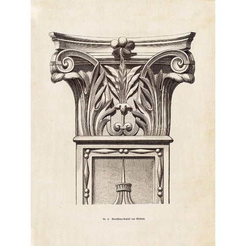 Architectural Ornament - VI White Modern Wood Framed Art Print by CAG