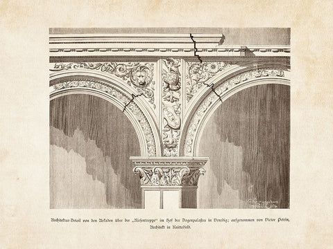 Architectural Ornament - VIII Black Ornate Wood Framed Art Print with Double Matting by CAG