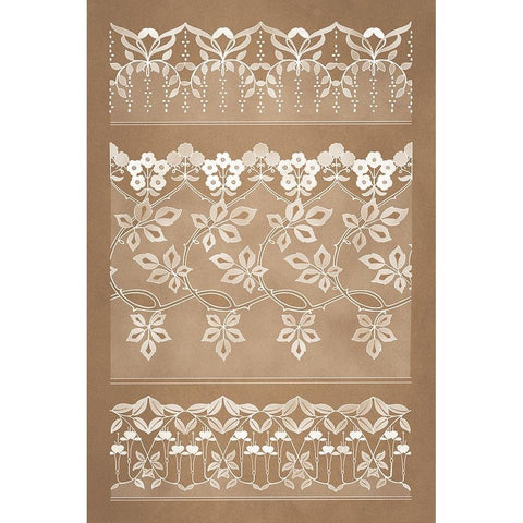 Designs for Lace and Embroidery (1899) - II White Modern Wood Framed Art Print by Aubert, Felix