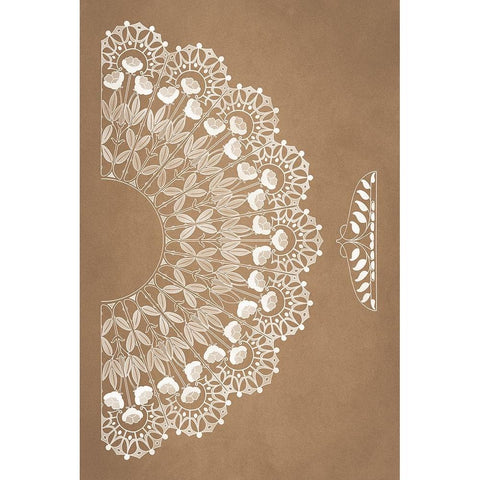 Designs for Lace and Embroidery (1899) - III White Modern Wood Framed Art Print by Aubert, Felix