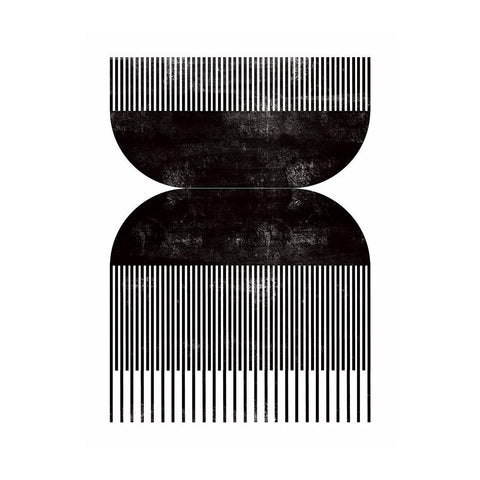 Comb - I Black Modern Wood Framed Art Print with Double Matting by CAG