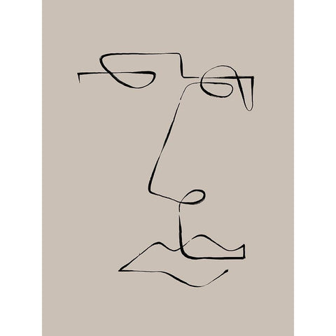 Face Study I White Modern Wood Framed Art Print by CAG