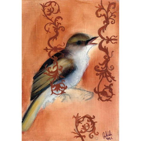 Bird Study VII White Modern Wood Framed Art Print by Adkin, Arielle