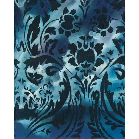 Indigo Patterns I Black Modern Wood Framed Art Print by Adkin, Arielle