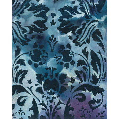 Indigo Patterns II Black Modern Wood Framed Art Print by Adkin, Arielle