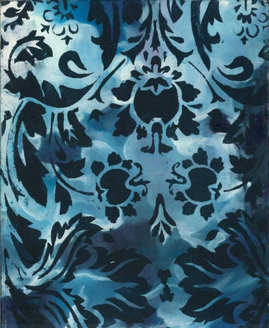 Indigo Patterns III Black Ornate Wood Framed Art Print with Double Matting by Adkin, Arielle