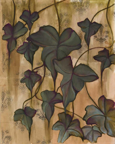 Leaves II White Modern Wood Framed Art Print with Double Matting by Adkin, Arielle