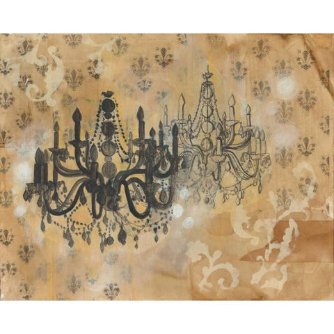 Chandelier Gold Ornate Wood Framed Art Print with Double Matting by Adkin, Arielle