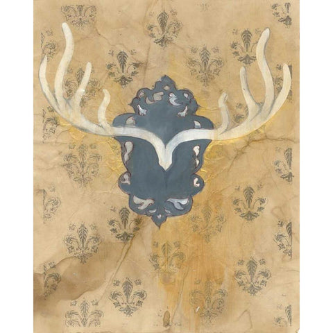 Faux Antlers White Modern Wood Framed Art Print by Adkin, Arielle