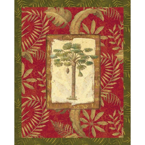 Exotica Palm I Gold Ornate Wood Framed Art Print with Double Matting by Audrey, Charlene