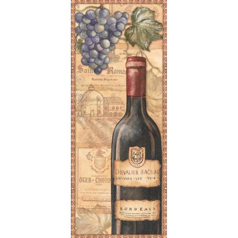 Vineyards - Red Gold Ornate Wood Framed Art Print with Double Matting by Audrey, Charlene