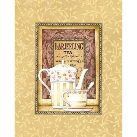 Darjeeling Tea White Modern Wood Framed Art Print by Audrey, Charlene