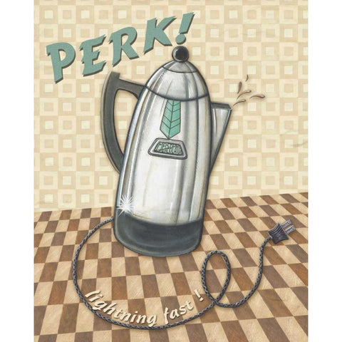 Nifty Fifties - Perk White Modern Wood Framed Art Print by Audrey, Charlene