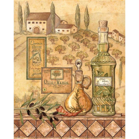 Flavors of Tuscany I Black Modern Wood Framed Art Print with Double Matting by Audrey, Charlene