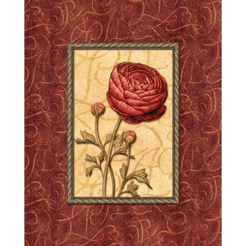 Red Passion I Gold Ornate Wood Framed Art Print with Double Matting by Audrey, Charlene