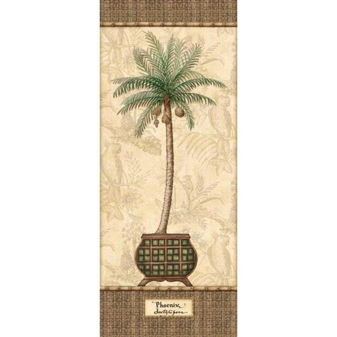 Botanical Palm II Black Modern Wood Framed Art Print with Double Matting by Audrey, Charlene