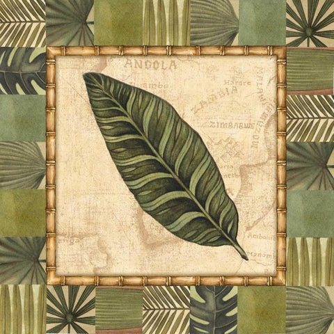 Tropical Leaf III Black Ornate Wood Framed Art Print with Double Matting by Audrey, Charlene