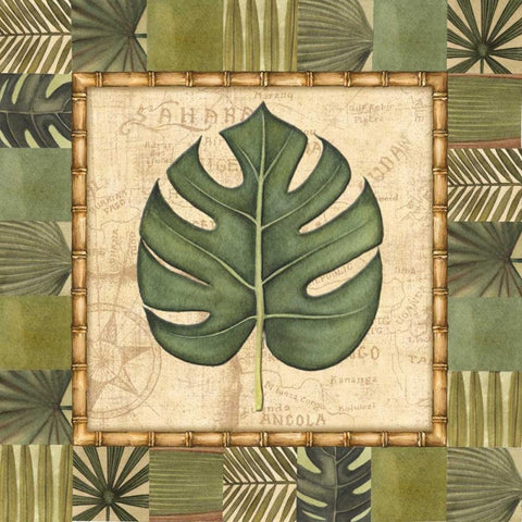 Tropical Leaf IV Black Ornate Wood Framed Art Print with Double Matting by Audrey, Charlene