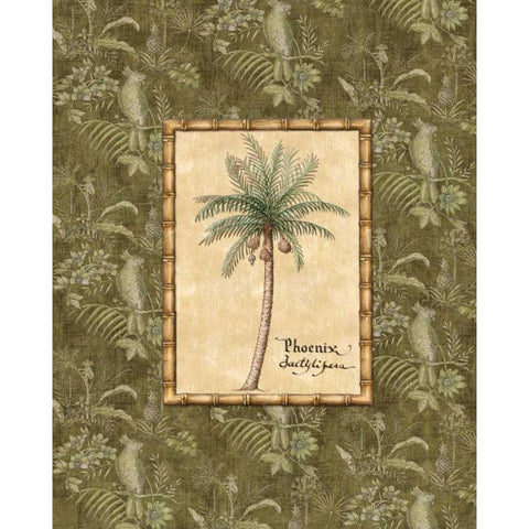 Vintage Palm II Black Modern Wood Framed Art Print with Double Matting by Audrey, Charlene